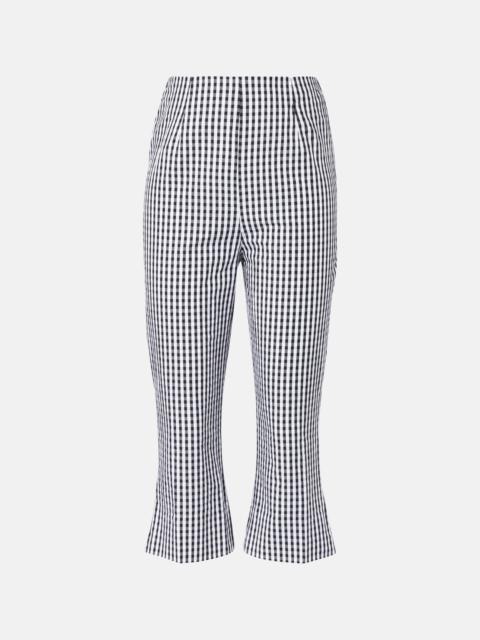 Gingham cotton poplin capri pants