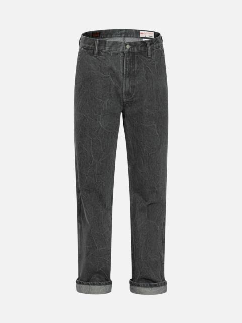DAICOCK WITH FRINGED EDGES BAGGY FIT WORK JEANS