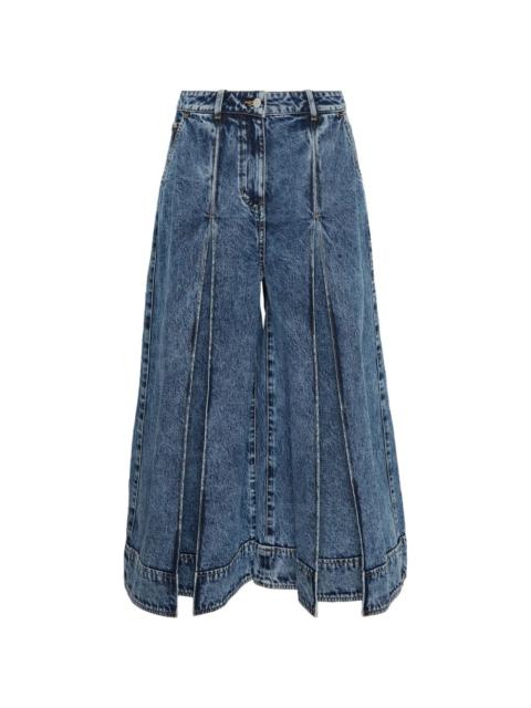 logo-patch culotte jeans