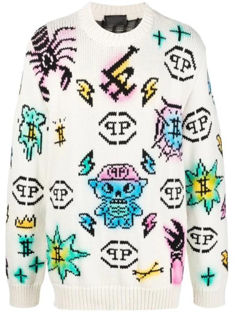 Tattoo Monogram knitted jumper