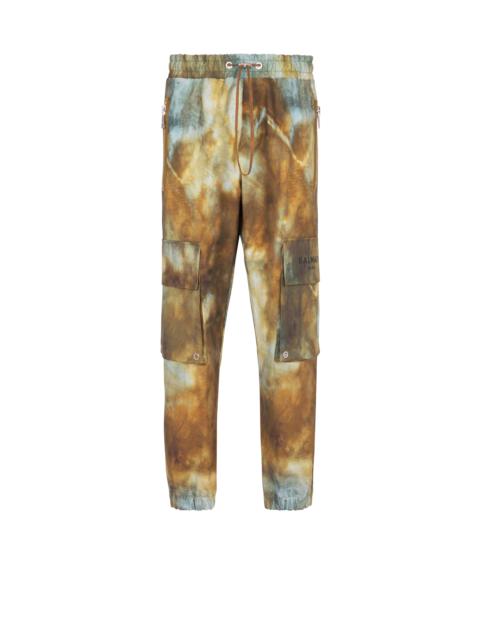 Desert print cotton cargo trousers