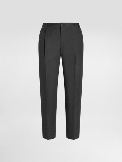 Washed linen canvas trousers