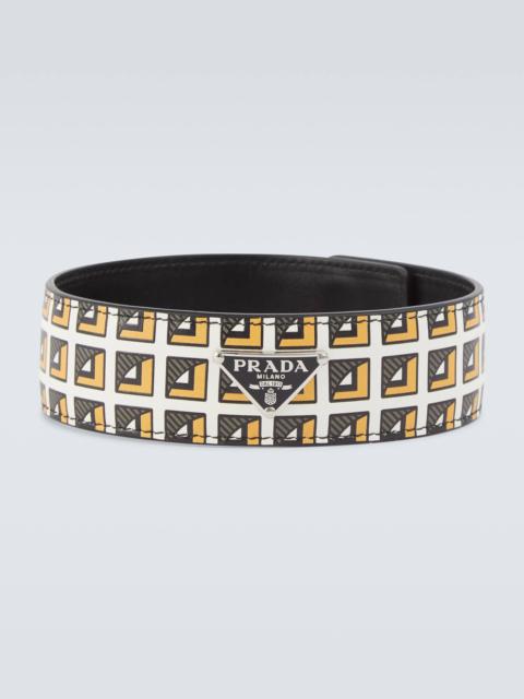 Printed leather choker
