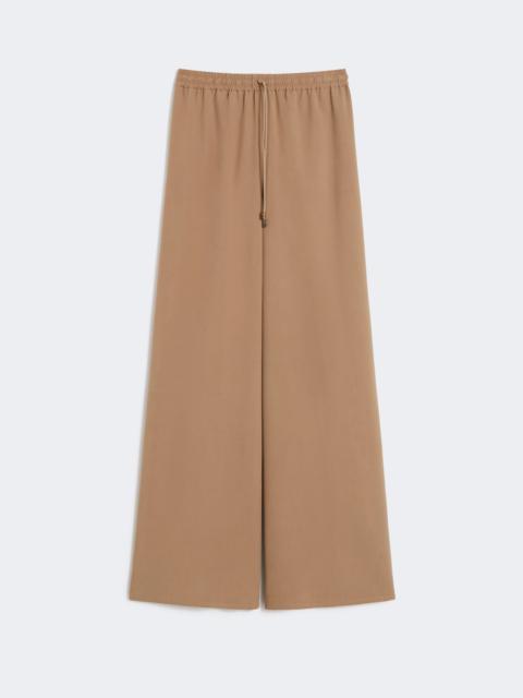 GENERO Wide-fit washed silk trousers - HAZELNUT BROWN