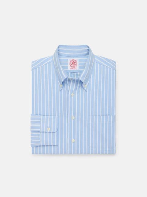 MADE-IN-USA BLUE & WHITE STRIPE OXFORD CLOTH SPORT SHIRT - CLASSIC FIT