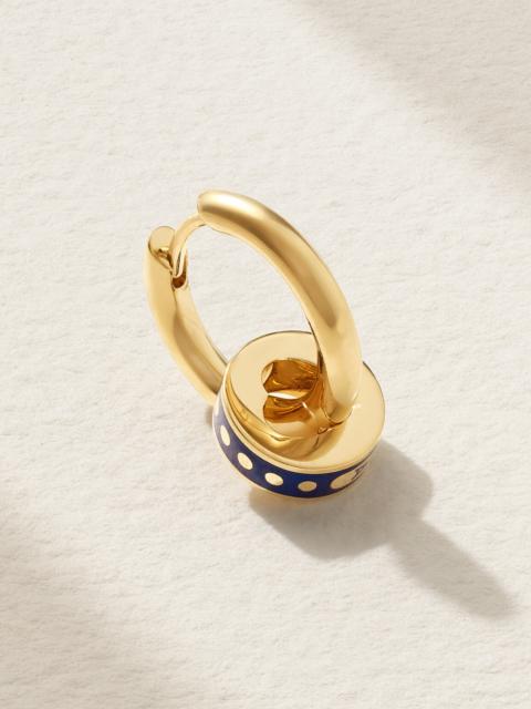 Karma Heart Beat Small 18-karat Gold And Ceramic Single Hoop Earring