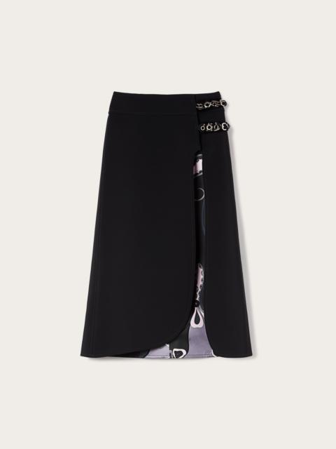 MIDI SKIRT WITH INTERNAL PRINT