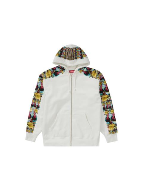 Supreme Supreme Skulls Zip Up Hooded Sweatshirt White - FW22SW21