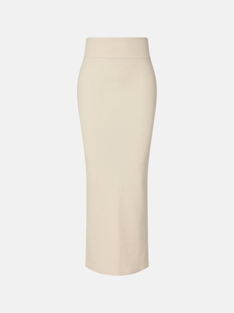 Knitted cotton column skirt