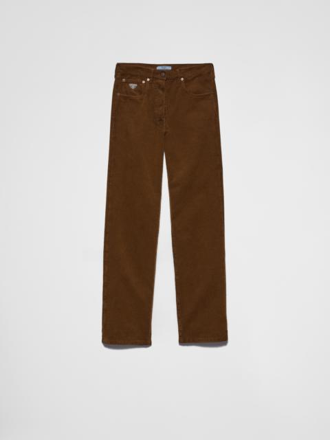 Wide-legged corduroy pants