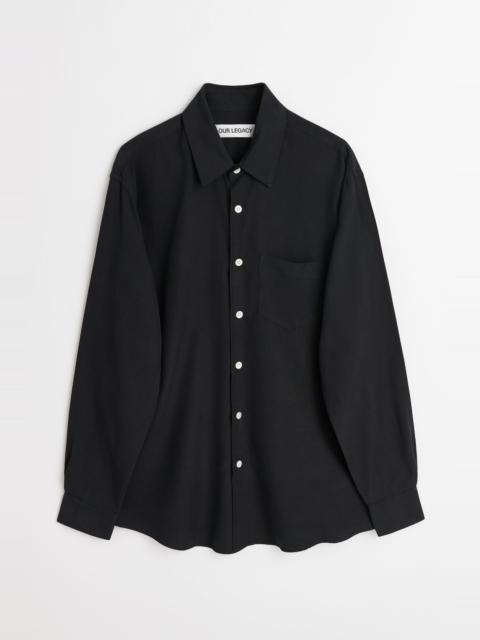 Initial Shirt Black Fine Silk