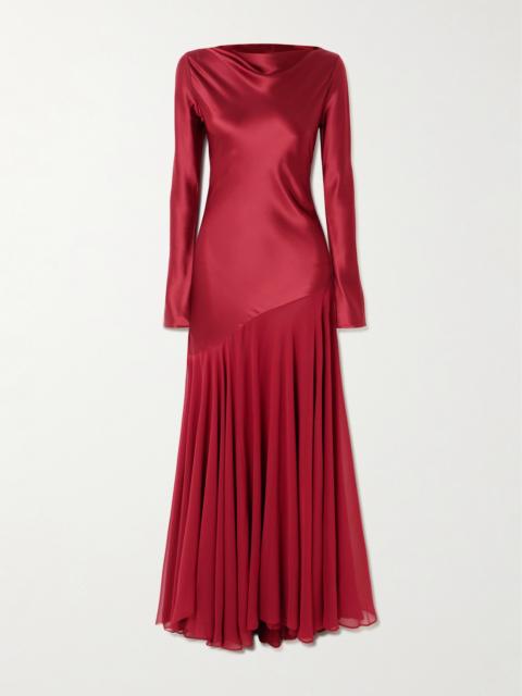Cordelia Silk-satin And -chiffon Gown