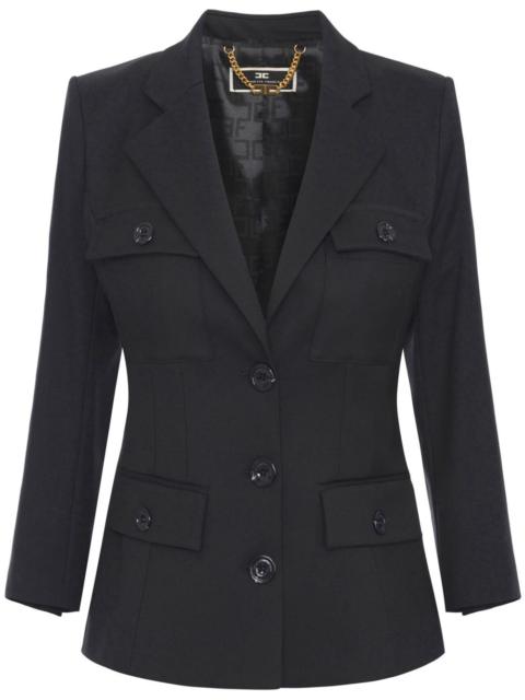 single-breasted crepe blazer