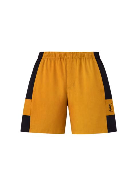 Embroidered Cotton Bermuda Shorts orange