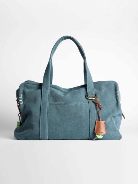 WEEKENDER CANVAS TOTE BAG IN MID-BLUE