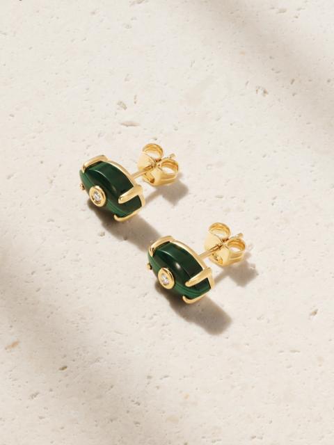 14-karat Gold, Malachite And Diamond Earrings