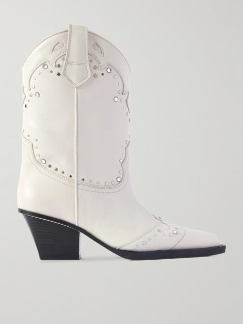 Janice Embellished Leather Cowboy Boots