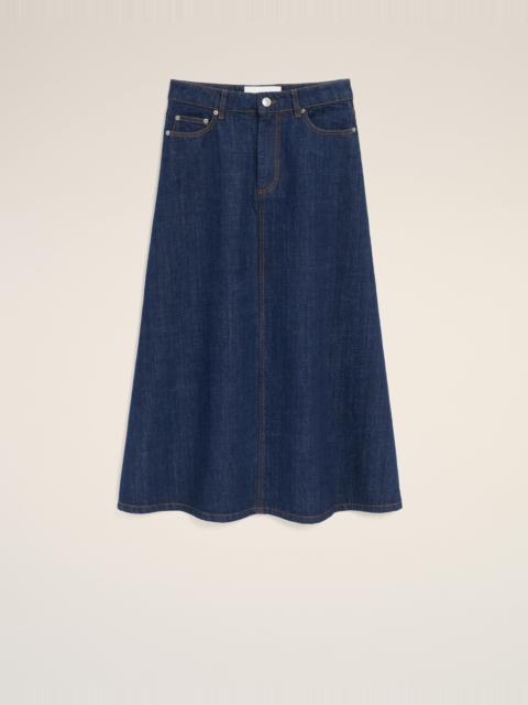 BLUE COTTON LONG SKIRT