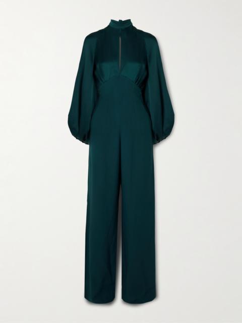 Huston Cutout Silk-satin And Crepe Jumpsuit