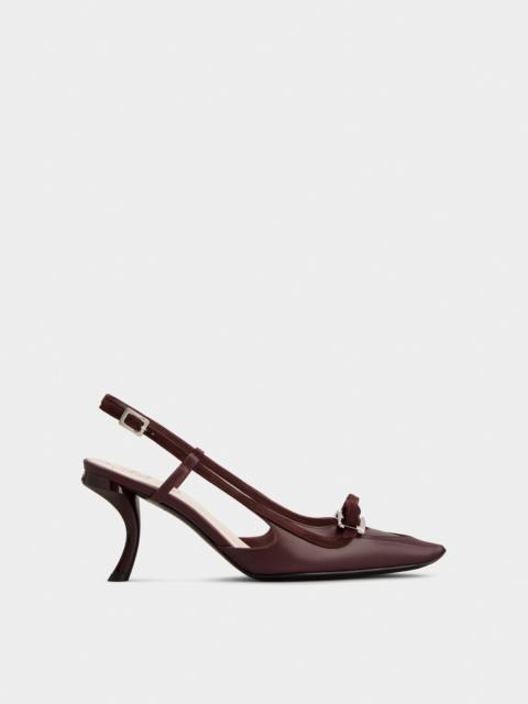 Virgule Slingback Pumps in leather