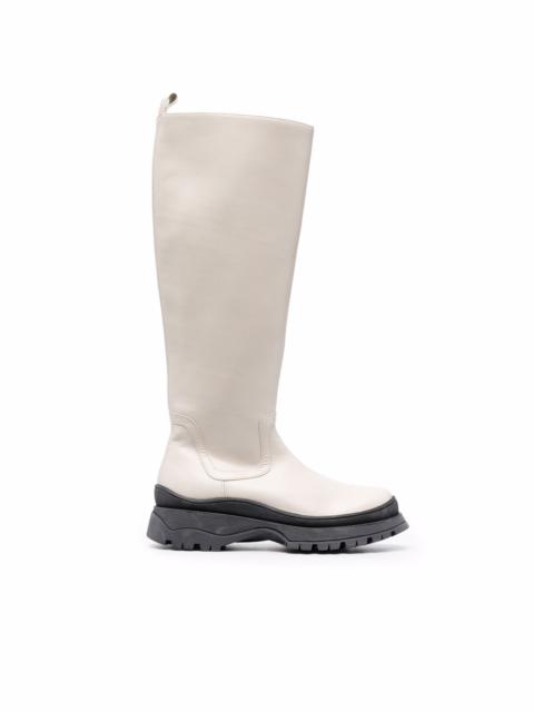 side zip leather boots