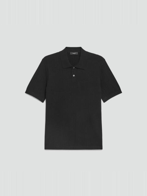 Soris Cable-Knit Polo Shirt in Light Bilen