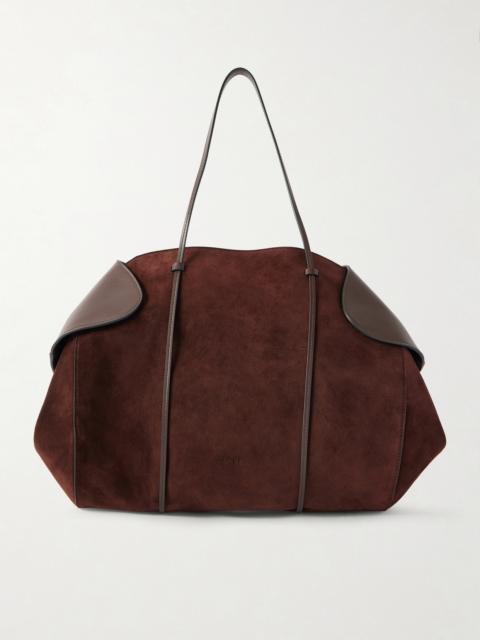 Berenices Suede And Leather Shoulder Bag