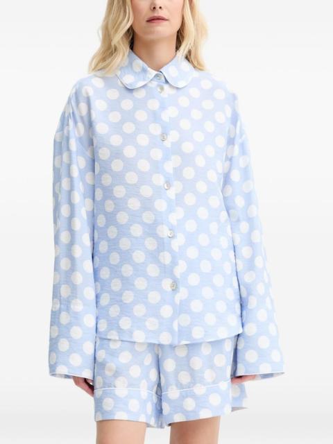 polka-dot shirt and shorts set