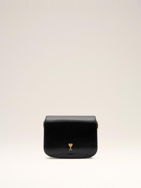 BLACK GLAZED LEATHER PARIS PARIS BAG