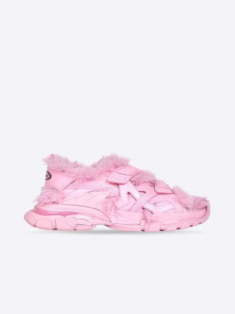 Women's Track Sandale Fake Fur in Pink