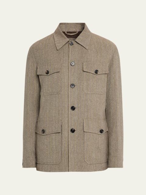Men's Piers Linen and Virgin Wool Field Jacket