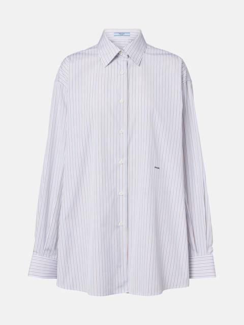 Striped oversized cotton poplin shirt