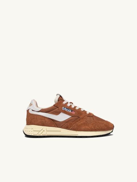 REELWIND LOW SNEAKERS IN NYLON AND SUEDE COLOR BROWN SUGAR AND WHITE