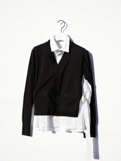Poplin x Cotton Knit Cardigan