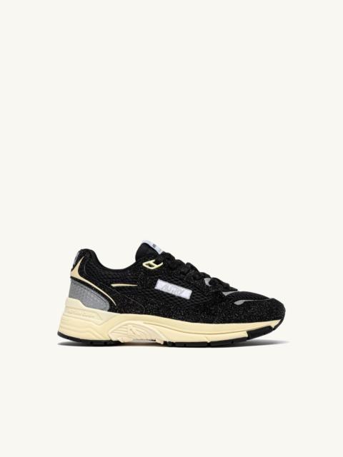 HYPERWAY SNEAKERS IN GLITTER BLACK MESH AND LEATHER