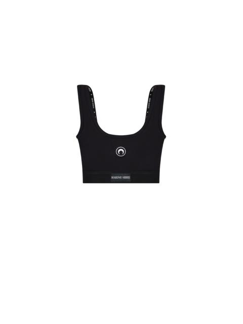 Moon Logo Stretched Jersey Sport Bra