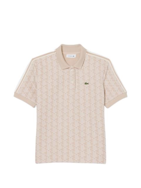 monogram-patterned polo shirt