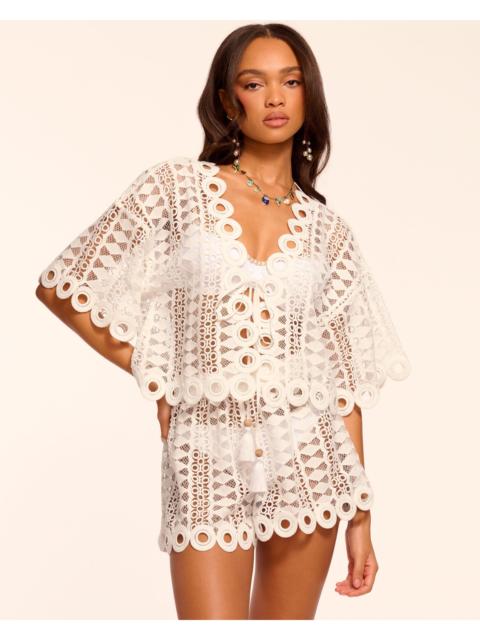 Hilda Cotton Embroidered Coverup Mini Short