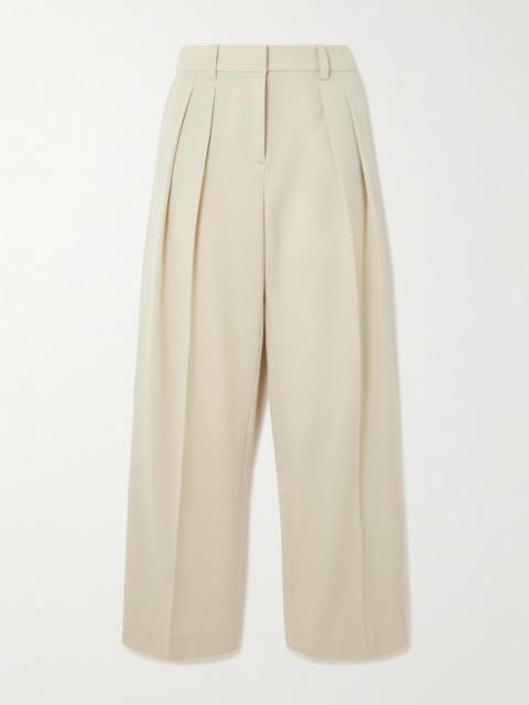 Daytona Pleated Grain De Poudre Wide-leg Pants