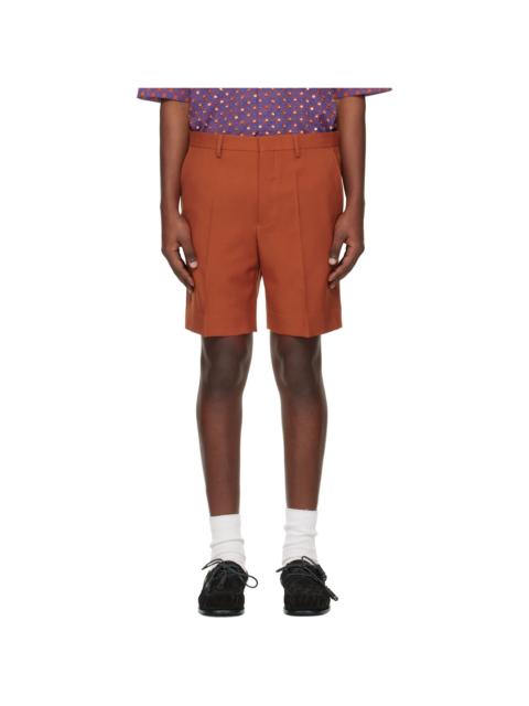 Orange Wool Shorts