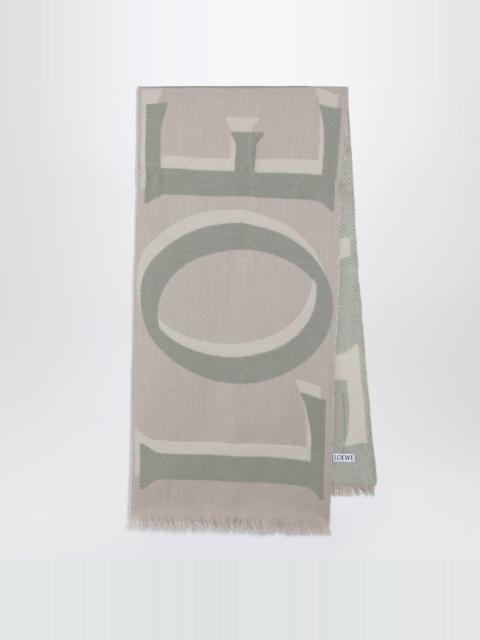 Beige wool and cashmere scarf