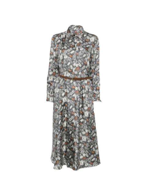 printed collared dress