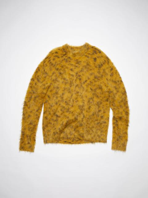 Crew neck jumper - Mustard yellow/white