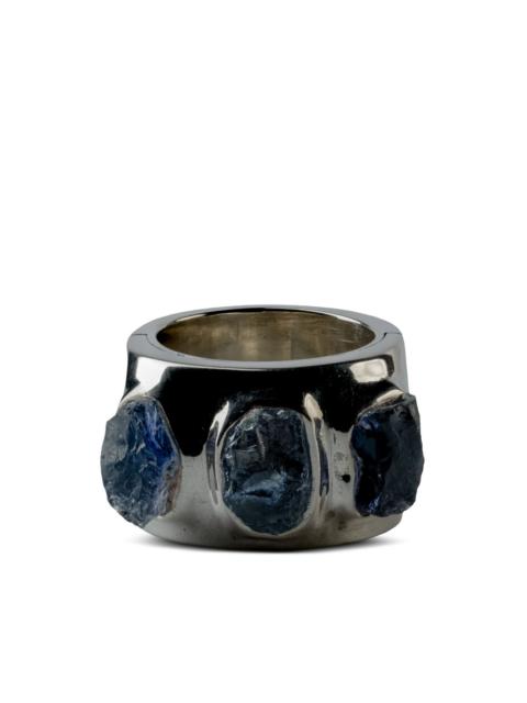 Sistema terrestrial surfaced tanzanites ring