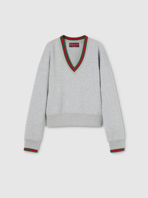 Cotton jersey sweatshirt with Web