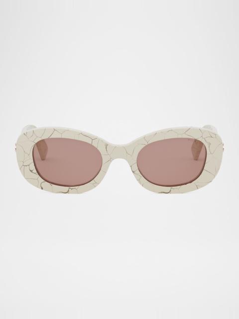 B.ZERO1 Oval Acetate and Nylon Sunglasses