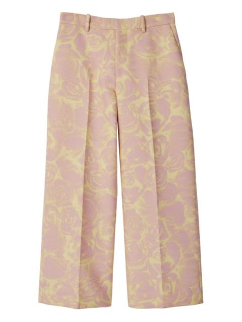 floral-print trousers