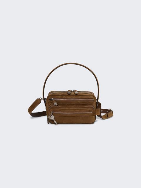 Camero Party Shoulder Bag Cognac Brown Suede