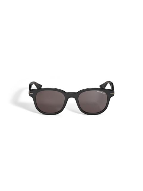 ROUND SUNGLASSES WITH ACETATE BLACK FRAME