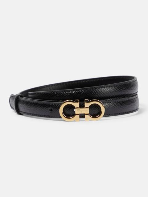 Gancini leather belt